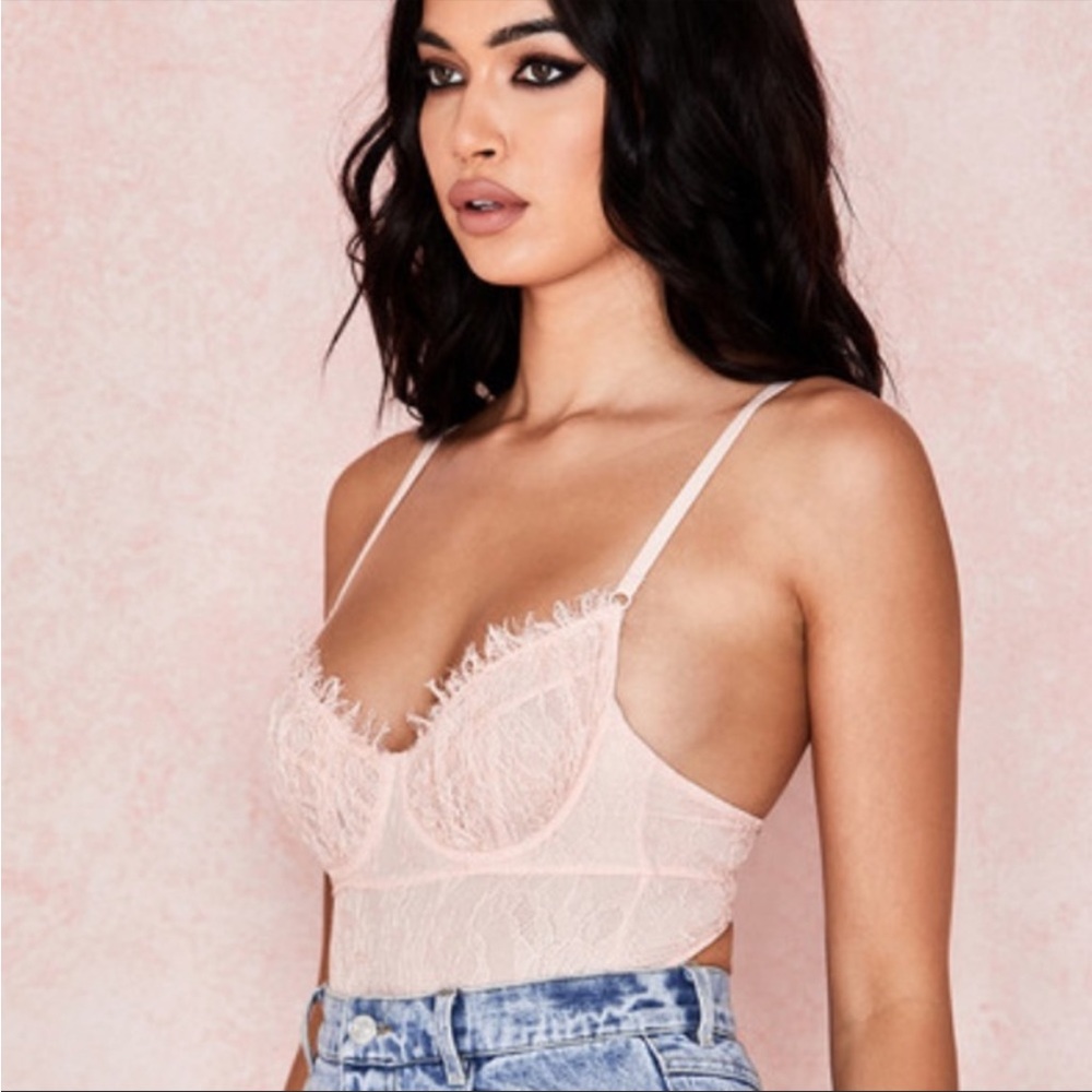 House of CB ‘Navaeh’ Blush Lace Bodysuit NWT - Picture 5 of 11